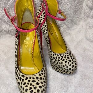 Vero Cuoio Pink and Black Leopard Heels
